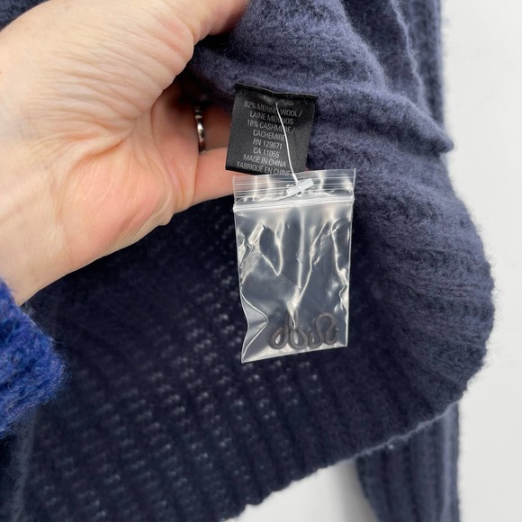 NWT 360 Cashmere Pamela Ribbed Wool & Cashmere Blend Sweater Prussian Sz XS Blue - Picture 14 of 14